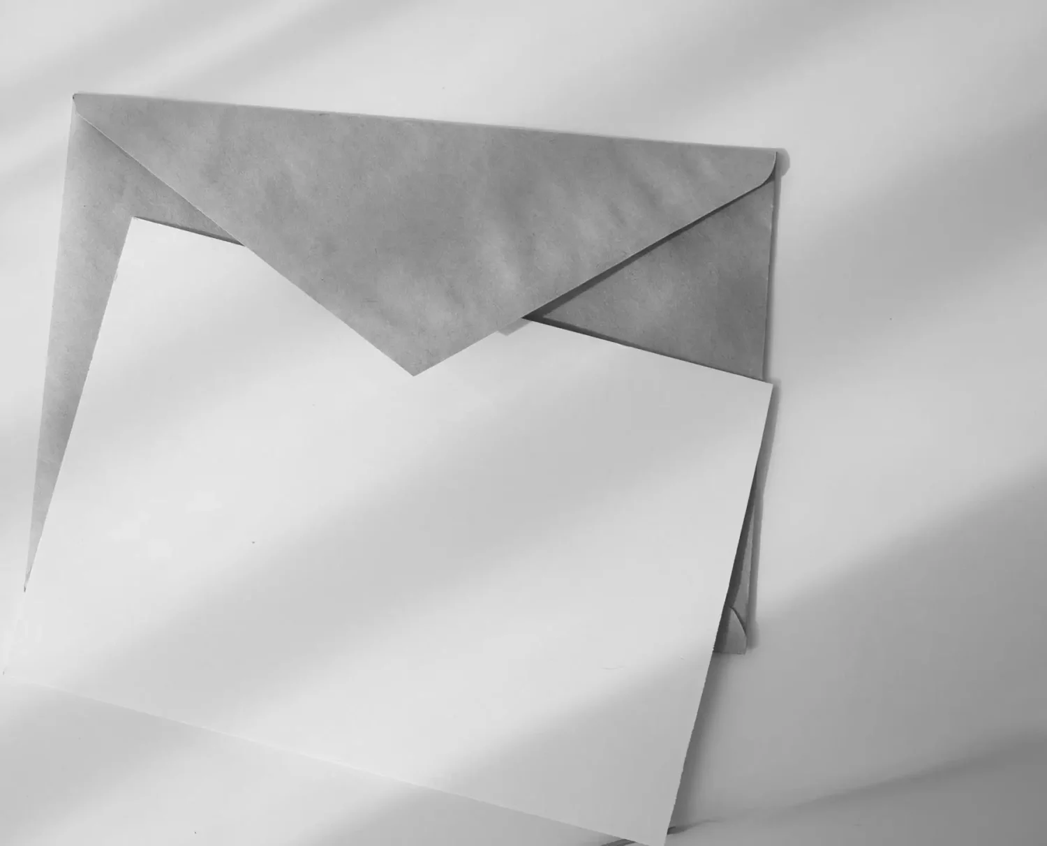 envelope with sheet of paper